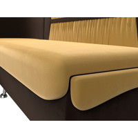 Угловой диван Лига диванов Сидней 263 левый 107378 (микровельвет, желтый/коричневый)