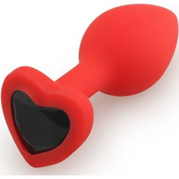 Анальная пробка Play Secrets Silicone Butt Plug Heart Shape Small красный/черный 39798