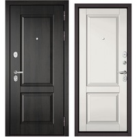 Металлическая дверь Бульдорс Standart 90 PP-7 205x96 (дерево темное/белый, левый)