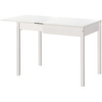 Кухонный стол Элегия Пластик с выдвижным подстольем (супер белый/лак снег)