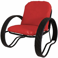 Кресло M-Group Фасоль 12370406 (черный ротанг/красная подушка)