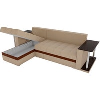 Угловой диван Craftmebel Атланта М угловой 2 стола (боннель, левый, бежевая рогожка)