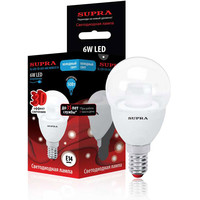 Светодиодная лампочка Supra SL-LED-CR-G45 E14 6 Вт 4000 К [SL-LED-CR-G45-6W/4000/E14]