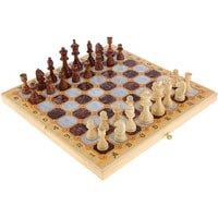 Шахматы/шашки/нарды Саванна Мраморные sh-012 (средние)