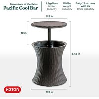 Стол-холодильник Keter Cool Bar Rattan (ротанг, коричневый)