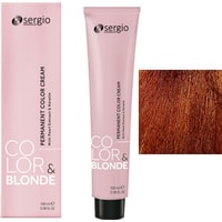 Крем-краска для волос Sergio Professional Color&Blonde 7.44 средне-русый медный интенсивный