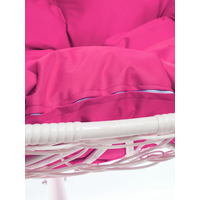 Подвесное кресло M-Group Для двоих 11450108 (белый ротанг/розовая подушка)