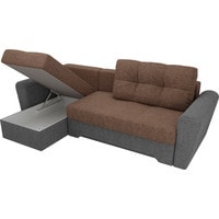 Угловой диван Лига диванов Амстердам 35185 (левый, рогожка, коричневый/серый)