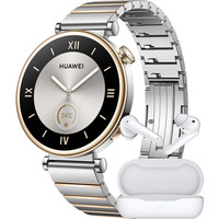 Умные часы Huawei Watch GT 4 41 мм + Huawei Freebuds SE (серебристо-золотой)