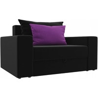 Кресло-кровать Mebelico Мэдисон 14 106106 (микровельвет, черный/черный/фиолетовый)