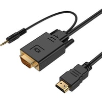 Кабель USBTOP HDMI - VGA + jack 3.5mm, 1.8 метра