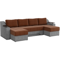 П-образный диван Mebelico Сенатор 59368 (рогожка, коричневый/серый)