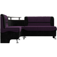 Угловой диван Лига диванов Сидней 263 левый 107375 (велюр, фиолетовый/черный)