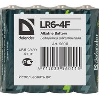 Батарейка Defender AA 4 шт LR6-4F
