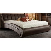 Кровать Aupi Инесса 200x200 (экокожа, коричневый)