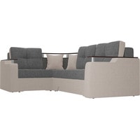 Угловой диван Лига диванов Комфорт 102599 (левый, рогожка, серый/бежевый)