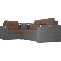 Угловой диван Лига диванов Комфорт 102597 (левый, рогожка, коричневый/серый)