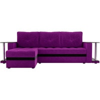 Угловой диван Craftmebel Атланта М угловой 2 стола (боннель, левый, фиолетовый вельвет)