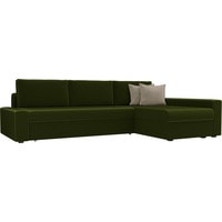 Угловой диван Лига диванов Версаль 29471 (правый, микровельвет, зеленый)