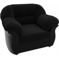 Интерьерное кресло Лига диванов Карнелла 105836 (велюр, черный/экокожа, черный)