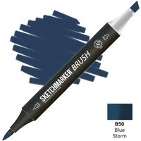 Маркер художественный Sketchmarker Brush Двусторонний B50 SMB-B50 (синий шторм) в Гродно