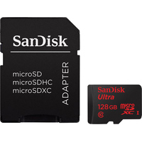 Карта памяти SanDisk Ultra microSDXC 128GB UHS-I + адаптер [SDSQXXG-128G-GN6MA]