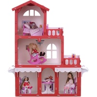 Кукольный домик Krasatoys Дом Николь с мебелью 000288 (белый/красный)