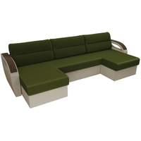П-образный диван Лига диванов Форсайт 100818 (зеленый/бежевый)
