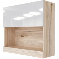 Шкаф распашной SV-Мебель МС Ницца Д Лайт 800 горизонтальный (дуб делано/белый глянец) в Гродно