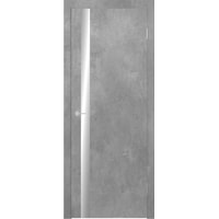 Межкомнатная дверь Юркас Stark ST12 ДО 60x200 (бетон светлый/зеркало)