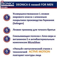 Бритвенный станок Deonica For Men 6 лезвий, 1 сменная кассета
