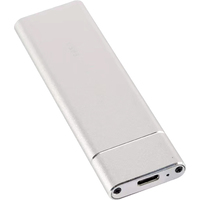 Бокс для накопителей M.2 USBTOP SATA – USB3.1 Type-C (для жесткого диска M.2, серебристый)