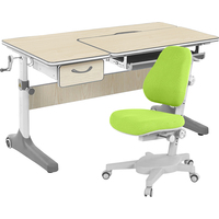 Ученический стол Anatomica Uniqa Lite Armata (клен/серый/зеленый)