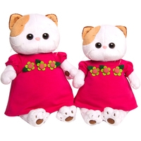 Классическая игрушка Basik & Co Ли-Ли в малиновом платье с цветочками LK27-020