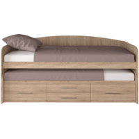 Кровать с выдвижным спальным местом Артём-Мебель СН-108.02 186/190x80 (дуб сонома светлый)