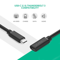 Удлинитель Ugreen USB Type-C - USB Type-C ED008 40574 (0.5 м, черный)