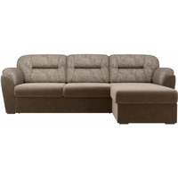 Угловой диван Лига диванов Бостон 100537 (коричневый с цветами)