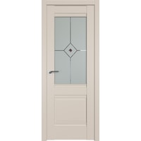 Межкомнатная дверь ProfilDoors Классика 2U L 70x200 (санд/матовое с коричневым фьюзингом)