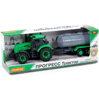 Трактор Полесье Прогресс с прицепом-цистерной 91567 (зеленый)