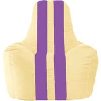 Кресло-мешок Flagman Спортинг С1.1-138 (светло-бежевый/сиреневый)