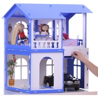 Кукольный домик Krasatoys Дом Алиса с мебелью 000281 (белый/синий)