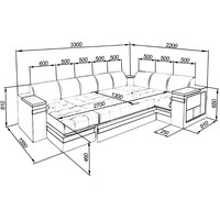 П-образный диван Савлуков-Мебель Ритис П-образный 330x220 в Орше