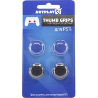 Накладки для стиков Artplays Thumb Grips для PS4 (4 шт., черный/синий)