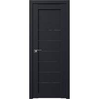 Межкомнатная дверь ProfilDoors 71U L 90x200 (черный матовый, стекло дождь черный)