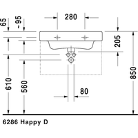 Умывальник Duravit Happy D 65x52 (0417650000)
