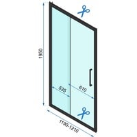 Душевая дверь Rea Rapid Slide 120 (черный/прозрачное стекло)