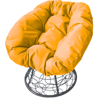 Кресло M-Group Пончик 12320311 (серый ротанг/желтая подушка)