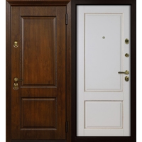 Металлическая дверь Стальная Линия Катрин для квартиры 100 (белый с золотой патиной)