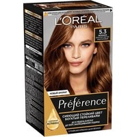 Крем-краска для волос L'Oreal Recital Preference 5.3 Монако золотой светло-каштановый