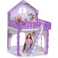 Кукольный домик Krasatoys Дом Марина с мебелью 000267 (белый/сиреневый)
